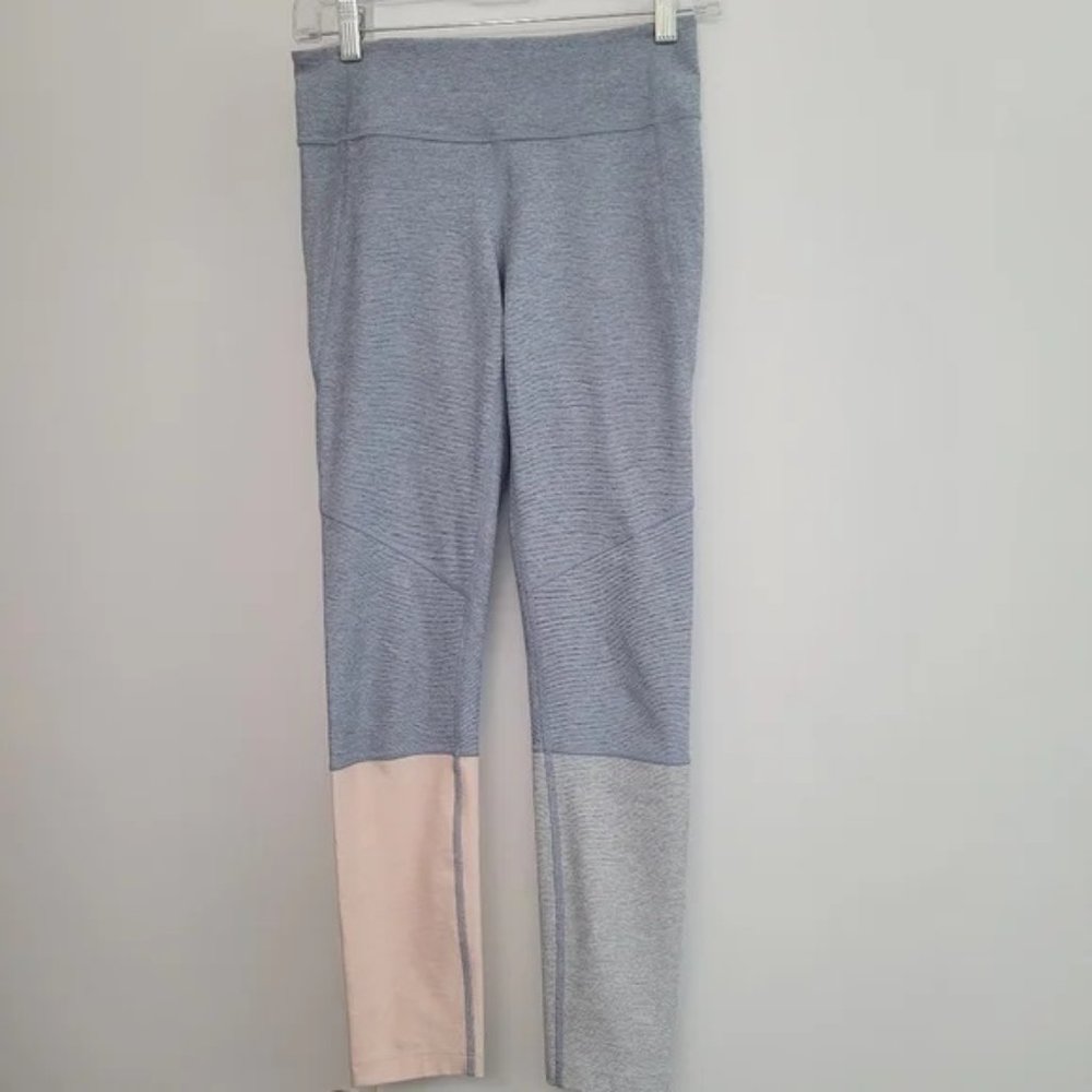 Outdoor Voices Dipped Warmup Blue Pink Grey Color-block Leggings